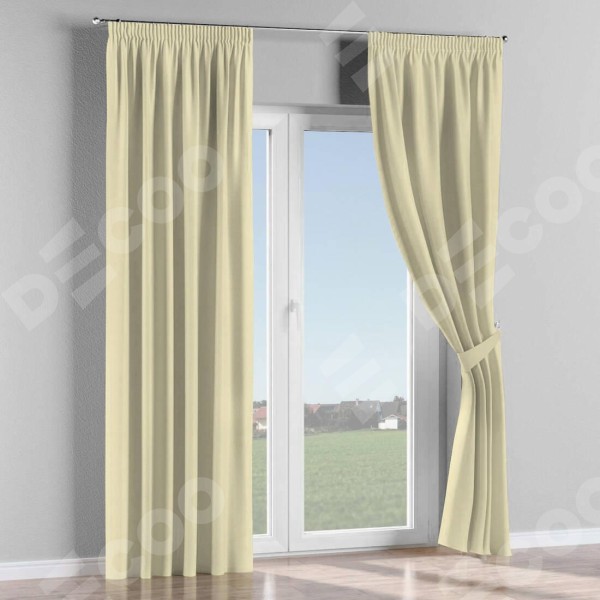 Комплект штор на тесьме «Карандаш», блэкаут однотонный бежевый