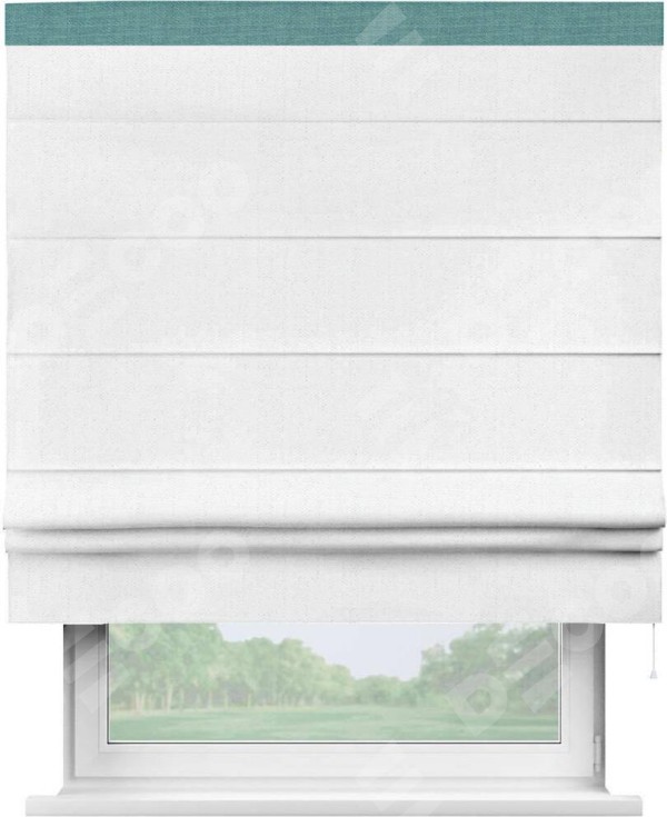 Римская штора «Кортин» с кантом Кинг, для проема, лён белоснежный