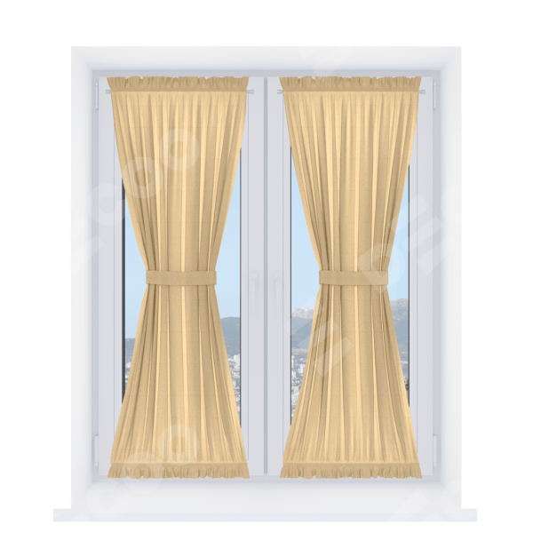 Штора песочные часы «Кортин», ткань софт однотонный бежевый