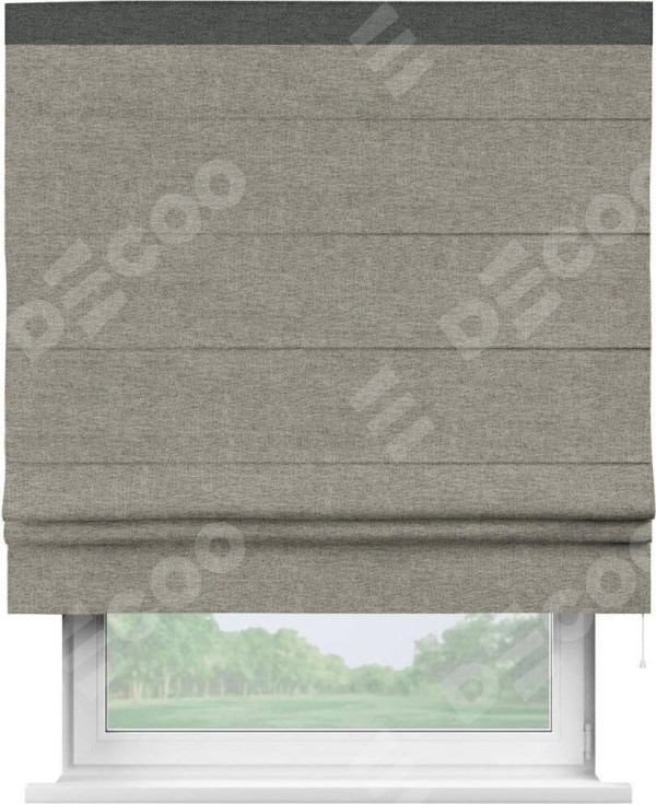 Римская штора «Кортин» с кантом Кинг, для проема, ткань стиф димаут серо-коричневый