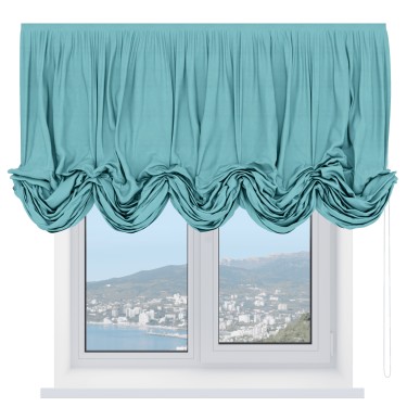 Австрийская штора «Кортин», вельвет тиффани