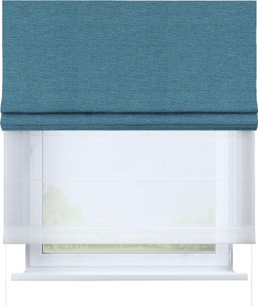 Римская штора «Кортин»,  лён голубой