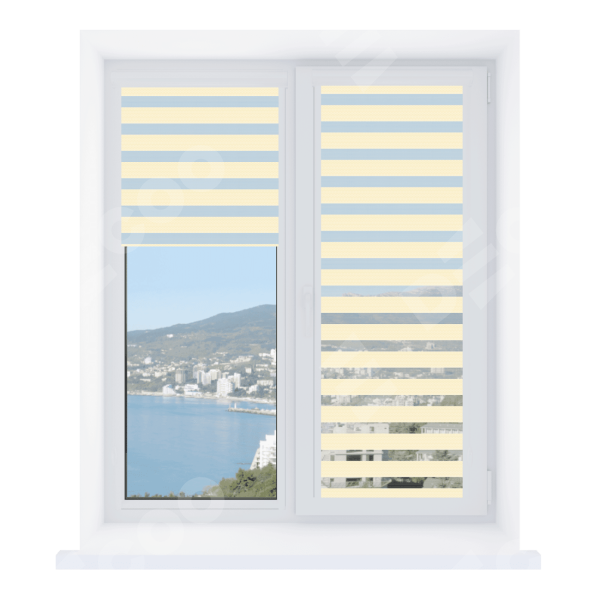 Рулонная штора День-ночь Уни 2 Diamond кремовый, размеры от 20 до 120 см