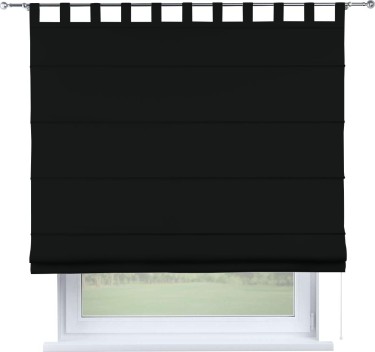 Римская штора «Cortin», блэкаут однотонный черный, на петлях