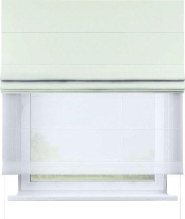 Римская штора «Кортин» день-ночь, ткань вельвет кремовый