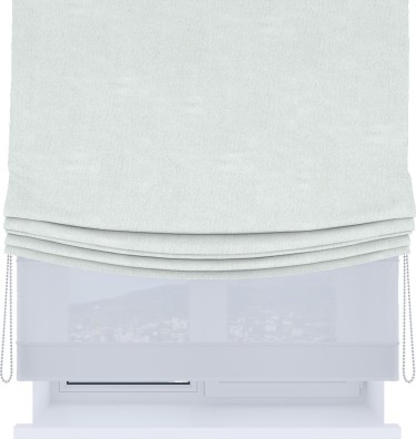 Римская штора «Кортин», день-ночь с мягкими складками, блэкаут однотонный дымчато-молочный