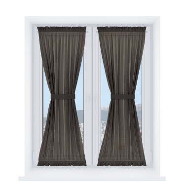 Штора песочные часы «Кортин» лён тёмно-коричневый