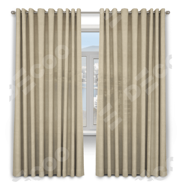 Шторы, комплект 2 шт, цвет вельвет бежевый, размер от 100 до 140 см