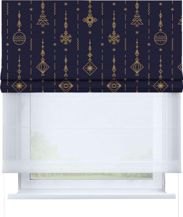 Римская штора «Кортин» день-ночь «Сияние гирлянд»