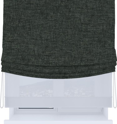 Римская штора «Кортин», день-ночь с мягкими складками, рогожка димаут графит