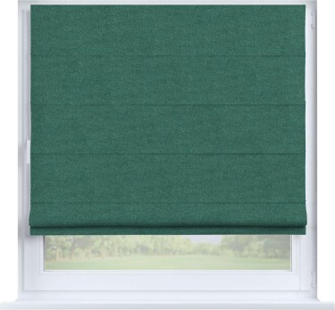 Римская штора «Кортин», лён димаут светло-бирюзовый, на створку