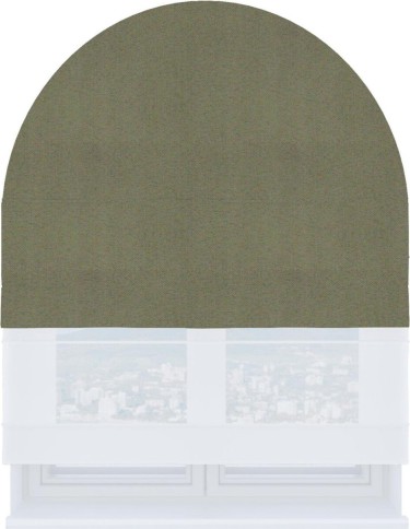 Римская штора «Кортин» день-ночь для арочного проёма, ткань блэкаут однотонный серо-коричневый