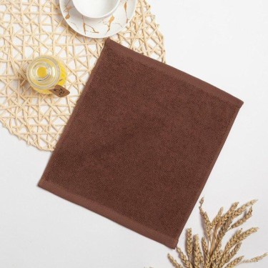 Полотенце махровое 30х30см, коричневый, хл 100%, 360 г/м2