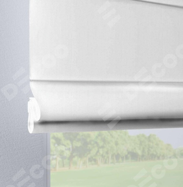 Римская штора на петлях «Кортин», ткань лён белоснежный