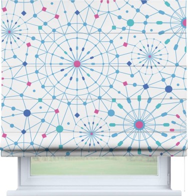 Римская штора «Кортин» для проема «Круги и линии»