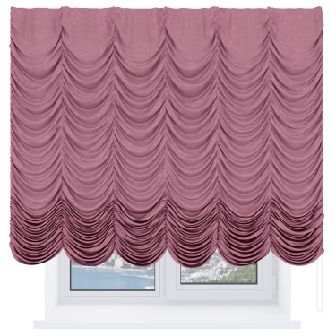 Французская штора «Кортин», софт однотонный розовый