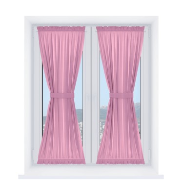 Штора песочные часы «Кортин» лён димаут розовый