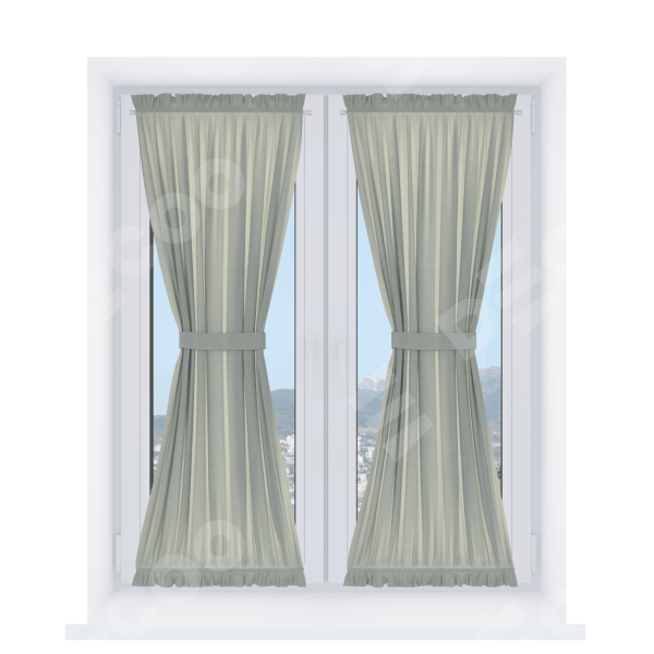 Штора песочные часы «Кортин» вельвет светло-серый