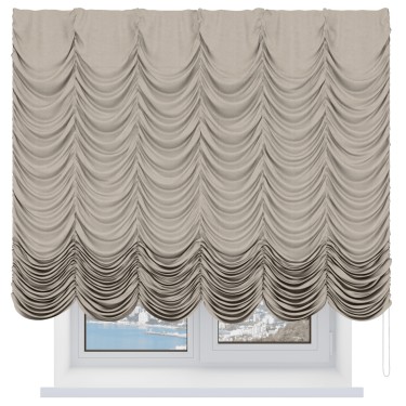 Французская штора «Кортин», лён кашемир бежевый