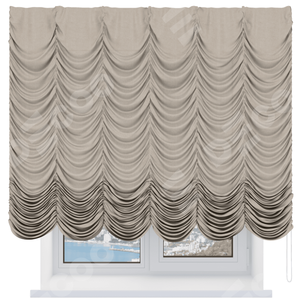 Французская штора «Кортин», лён кашемир бежевый