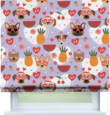 Римская штора «Кортин» для проема «Забавные собачки»