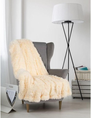 Плед мех «Шиншилла», двухсторонний, 240х220 см, персик