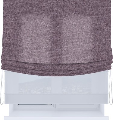 Римская штора «Кортин», день-ночь с мягкими складками, лён кашемир фиолетовый