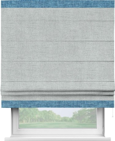 Римская штора «Кортин» для проёма, рогожка димаут серый, с кантом Горизонт