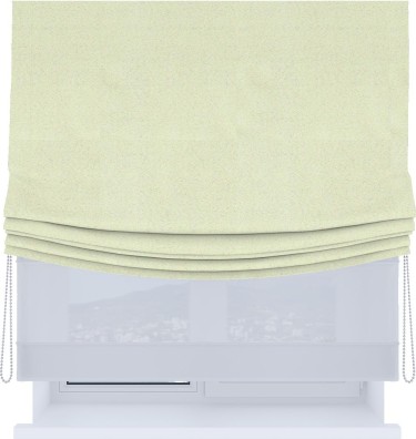 Римская штора «Кортин», день-ночь с мягкими складками, блэкаут однотонный сливочный