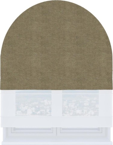 Римская штора «Кортин» день-ночь для арочного проёма, ткань cotton блэкаут бежевый