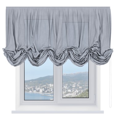 Австрийская штора «Кортин», лён серый