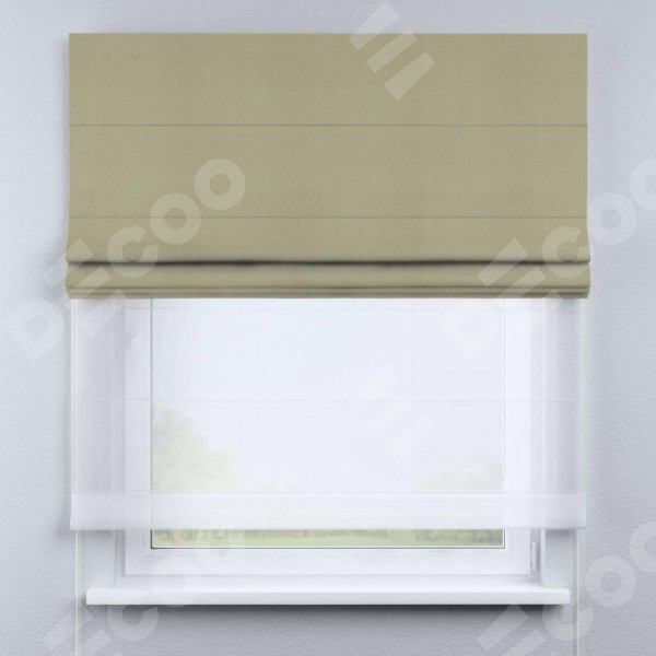 Римская штора «Кортин» день-ночь, ткань блэкаут однотонный, милано капучино