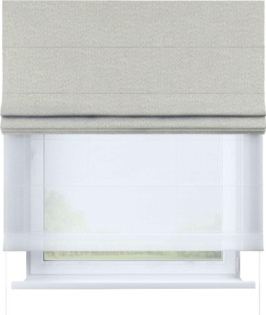 Римская штора «Cortin», лён димаут светло-бежевый, день-ночь