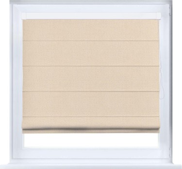 Римская штора «Кортин» кассетная, ткань блэкаут с блеском бежевый