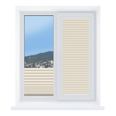 Штора плиссе ткань Виват кремовый