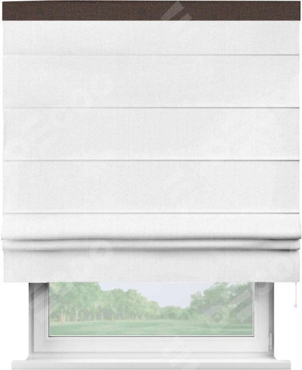 Римская штора «Кортин» с кантом Кинг, для проема, лён белоснежный