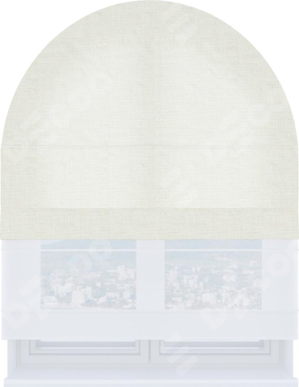 Римская штора «Кортин» день-ночь для арочного проёма, ткань лён молочный