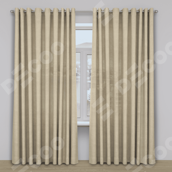 Шторы, комплект 2 шт, цвет вельвет бежевый, размер от 100 до 140 см