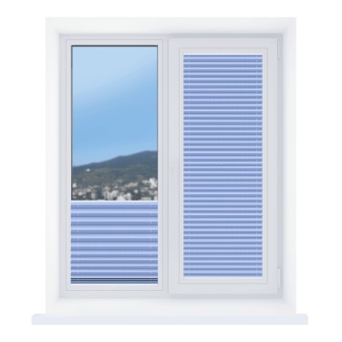 Штора плиссе ткань Креп перламутр голубой 2