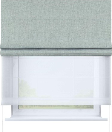 Римская штора «Кортин» день-ночь, ткань рогожка димаут, серый