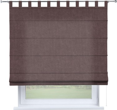 Римская штора «Кортин», канвас махагон, на петлях