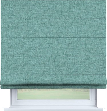 Римская штора «Кортин», рогожка димаут аквамариновый крайола, для проёма