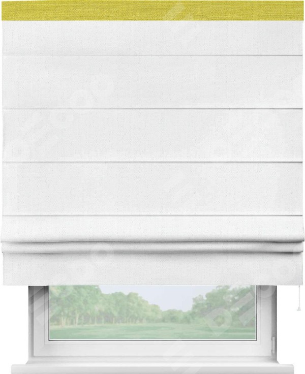 Римская штора «Кортин» с кантом Кинг, для проема, лён белоснежный
