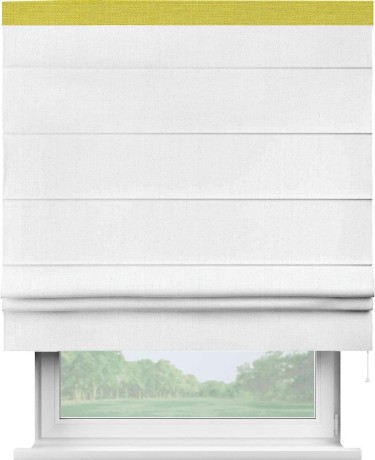 Римская штора «Кортин» с кантом Кинг, для проема, лён белоснежный