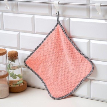 Салфетка для уборки Доляна цв.розовый 25*25 см,микрофибра 100% п/э