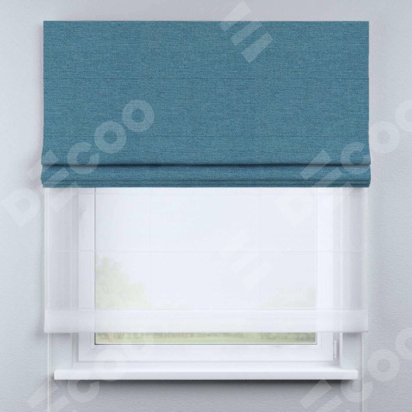 Римская штора «Кортин»,  лён голубой