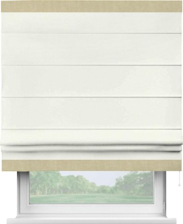 Римская штора «Кортин» для проема, канвас молочный, с кантом Горизонт