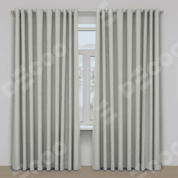 Шторы на люверсах ткань лён димаут, светло-серый