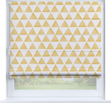 Римская штора «Кортин» на створку «Желтые треугольники»