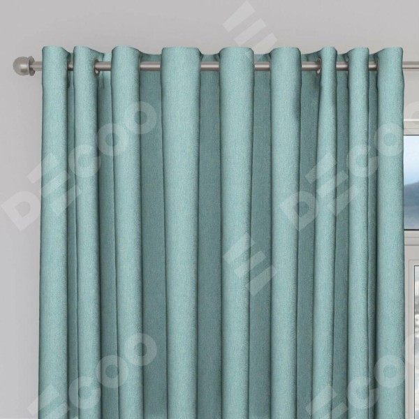 Шторы на люверсах ткань твид блэкаут, небесно-голубой